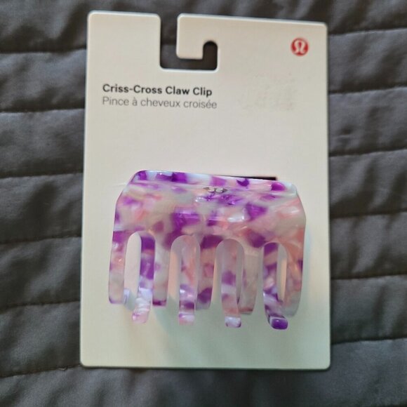 NWT Lululemon Criss Cross Claw Clip - Camellia Pink / Light Ivory / Blue Horizon - Picture 2 of 8
